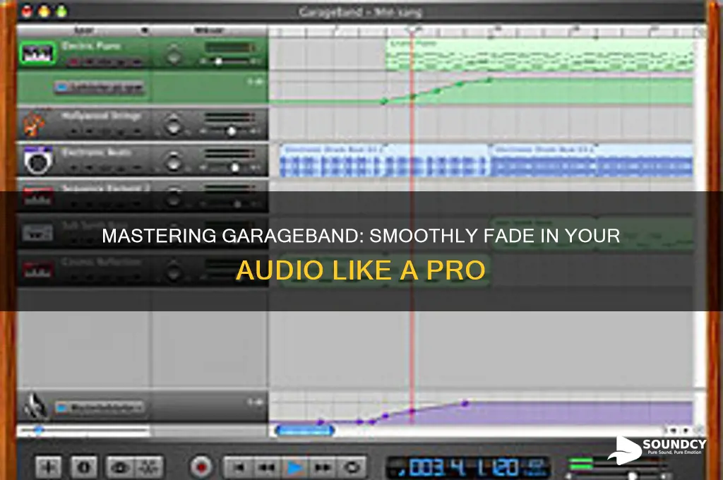 how to make the sound fade in on grageband