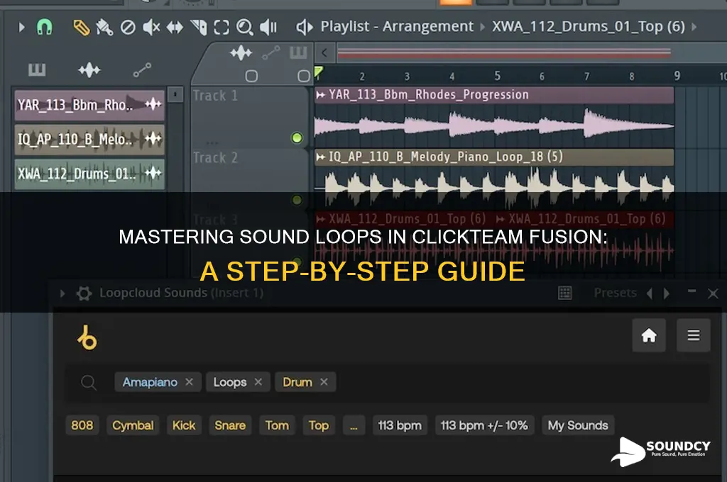 how to make the sound loop in clickteam fusion