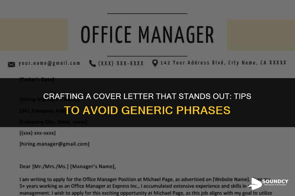 how to make your ccover letter not sound generic