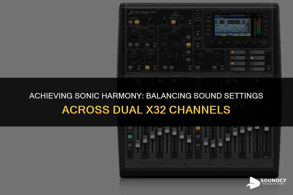 how to match sound settings on 2 channels x32