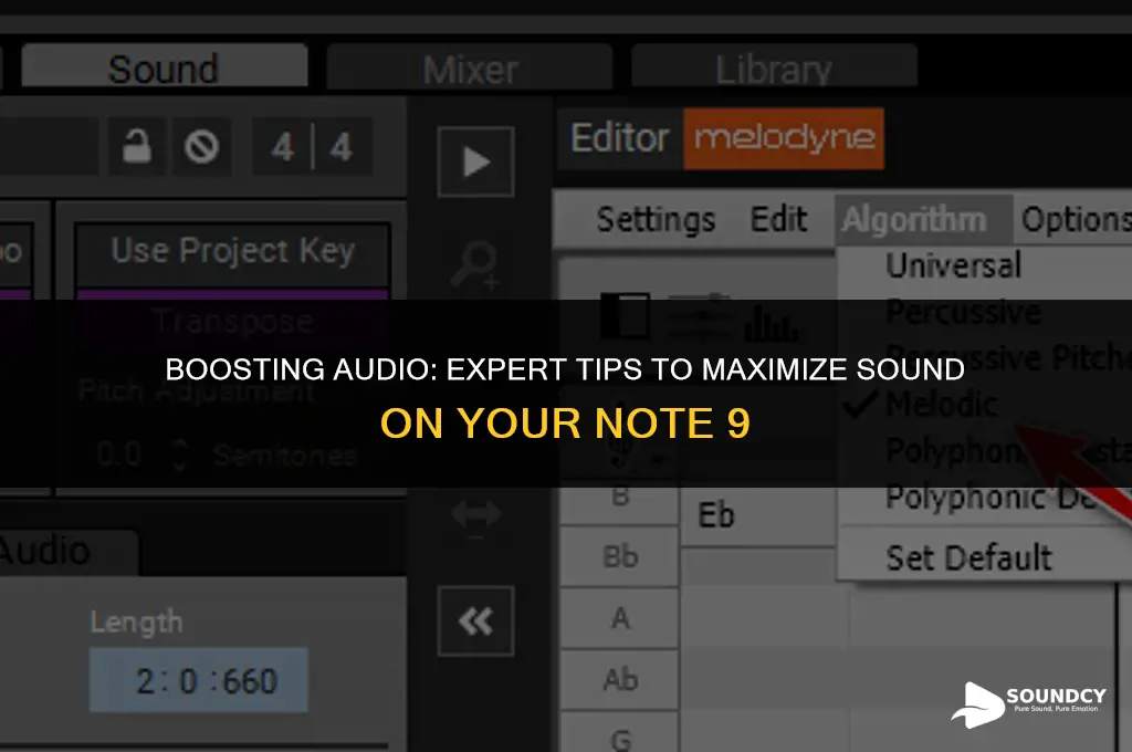 how to maximize the sound on a note 9