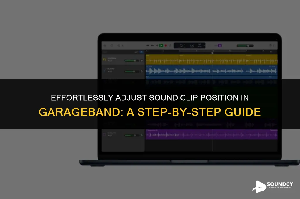 how to move a sound clip down in garageband
