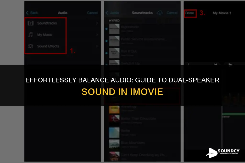 how to move sound to both speakers in imovie