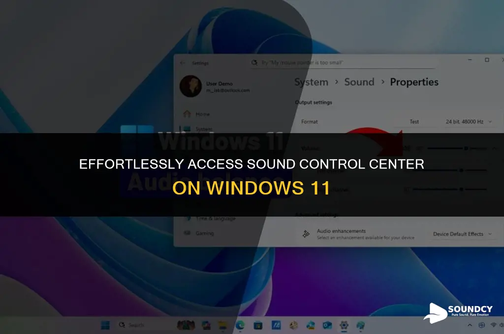 how to open sound control center on winodws 11