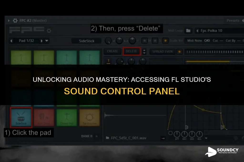 how to open sound control panel in fl studio