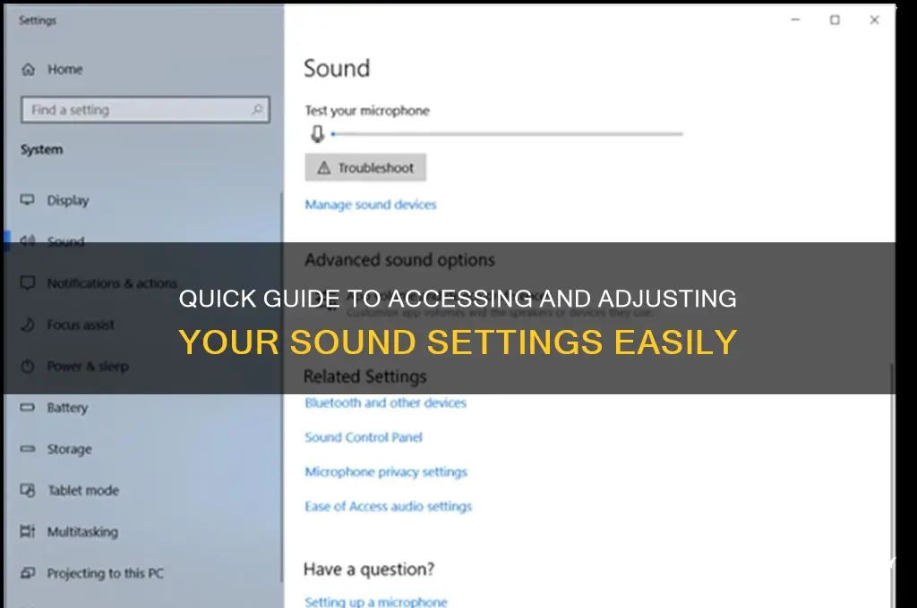 how to open sound settings