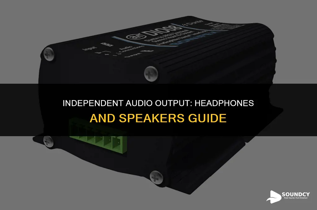 how to output sound to headphones and speakers independtly