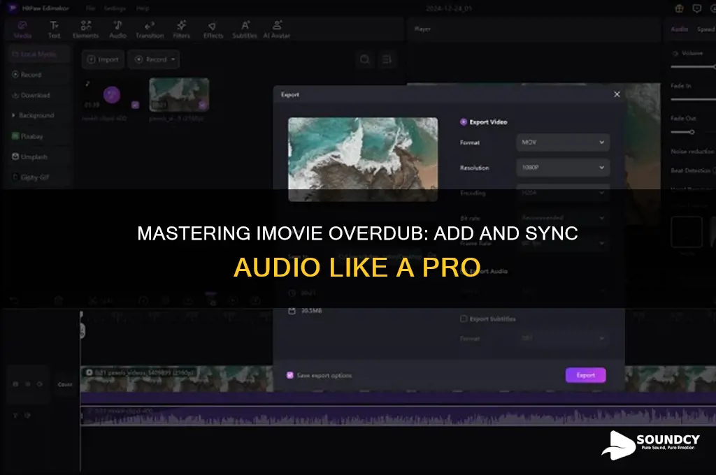 how to overdub sound imovie