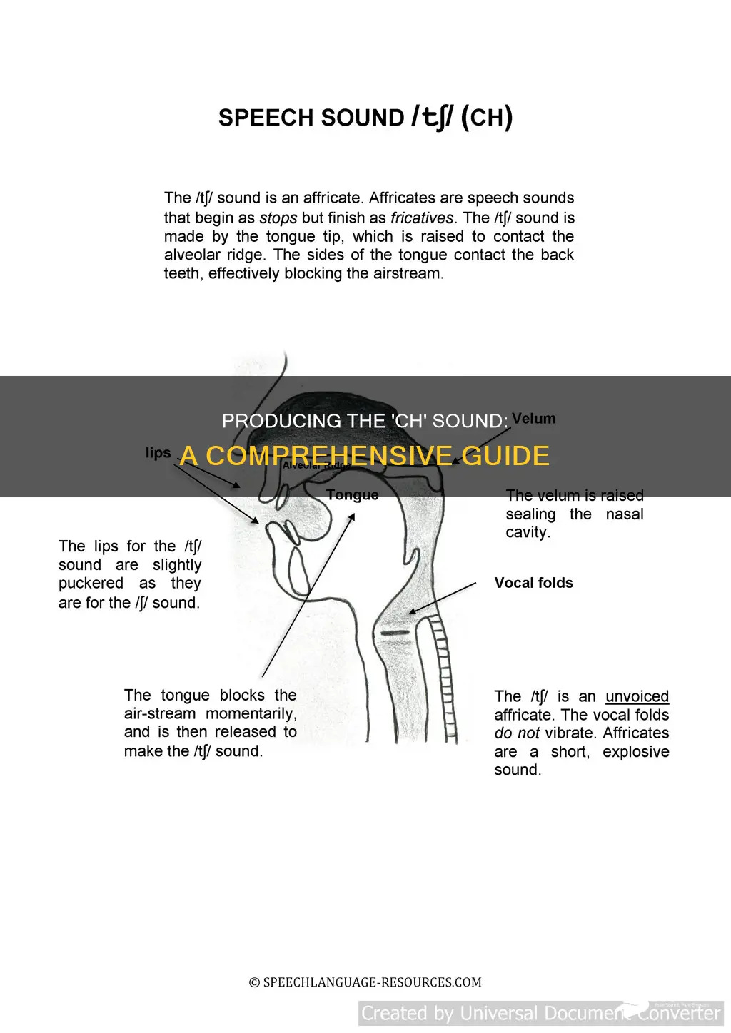 how to produce the ch sound