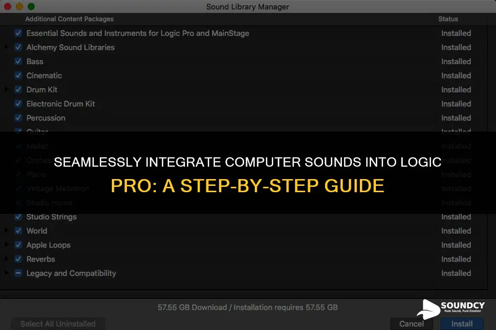 how to pull sounds from computer into logic pro
