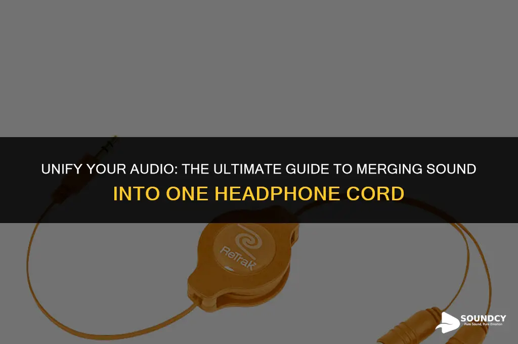 how to put all sound into one headphone cord