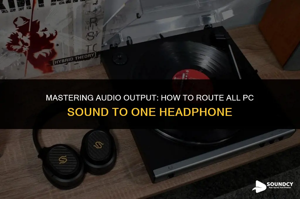 how to put all sound into one headphone pc
