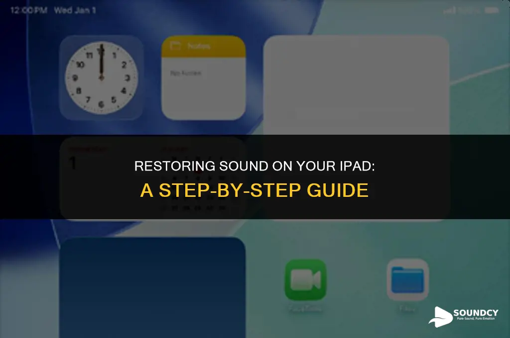 how to put back the sound of my ipad