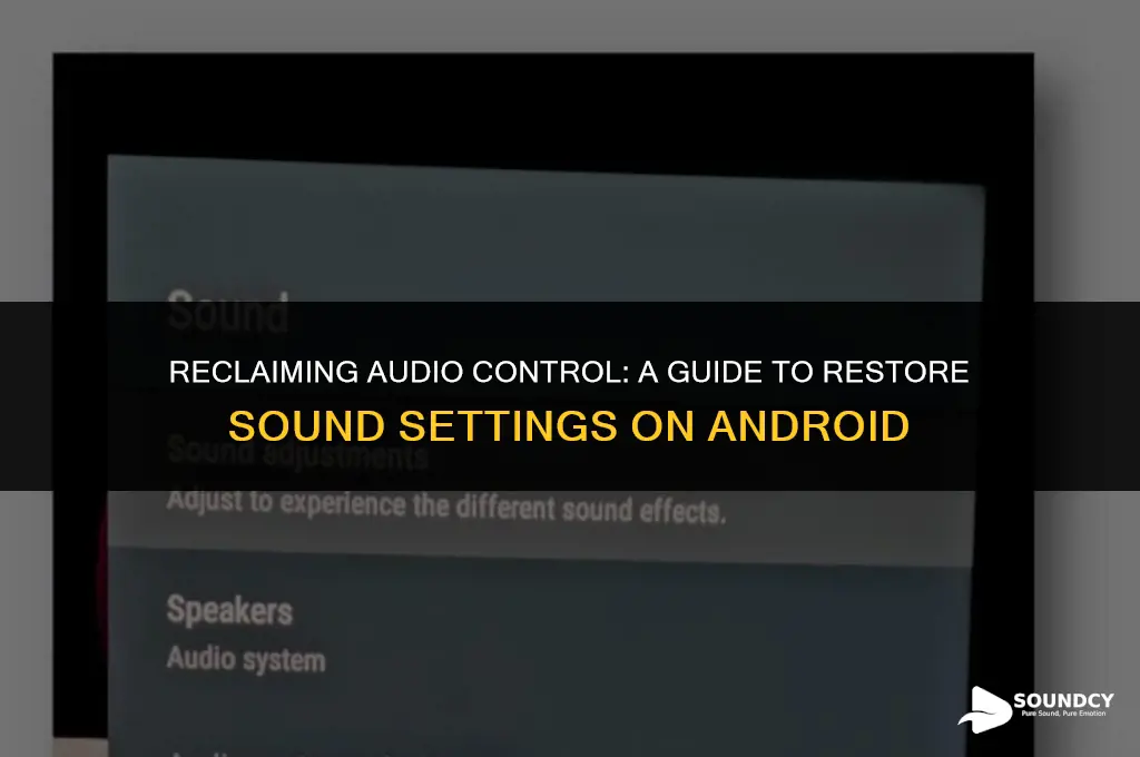 how to put sound control back on my android