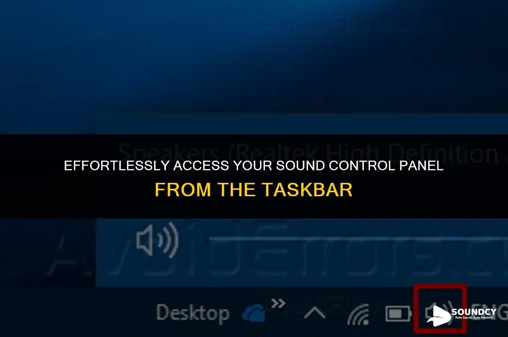 how to put sound control panel on the taskbar