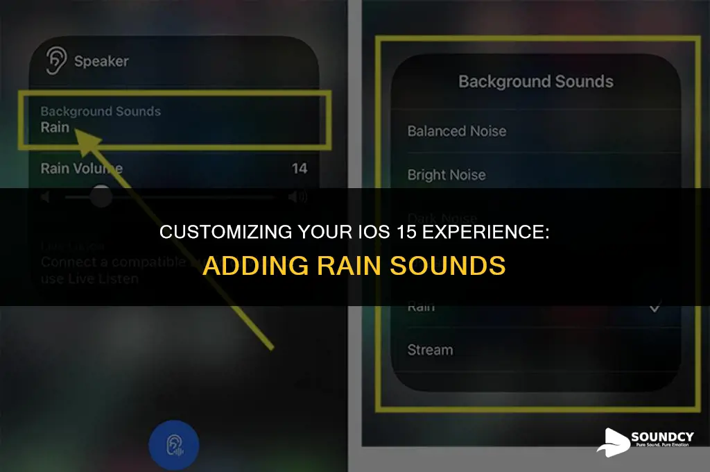 how to put the rain sound on ios 15