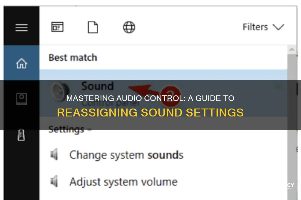how to reassign sound settings