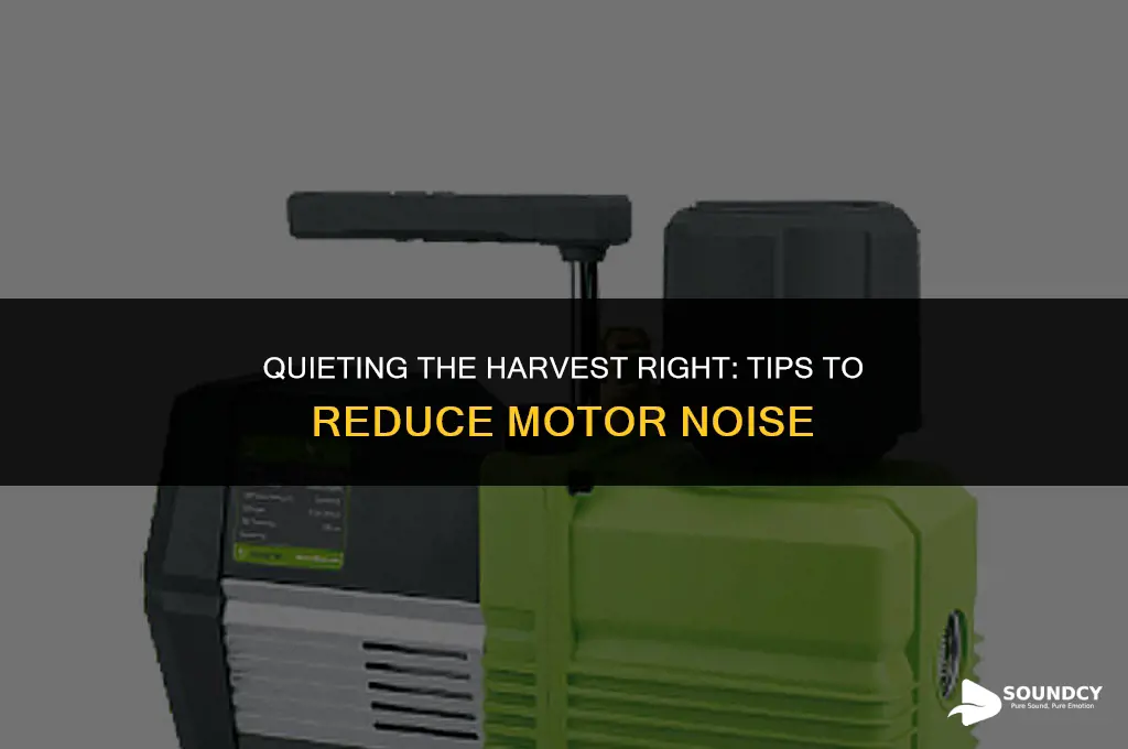 how to reduce sound coming from harvest right motor