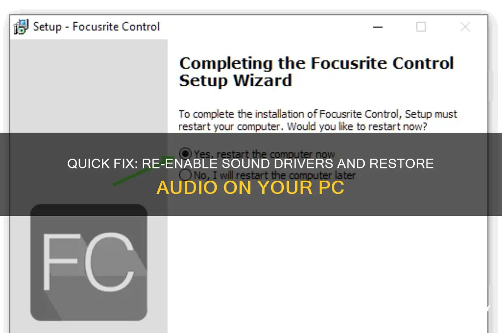 how to reenable sound drivers
