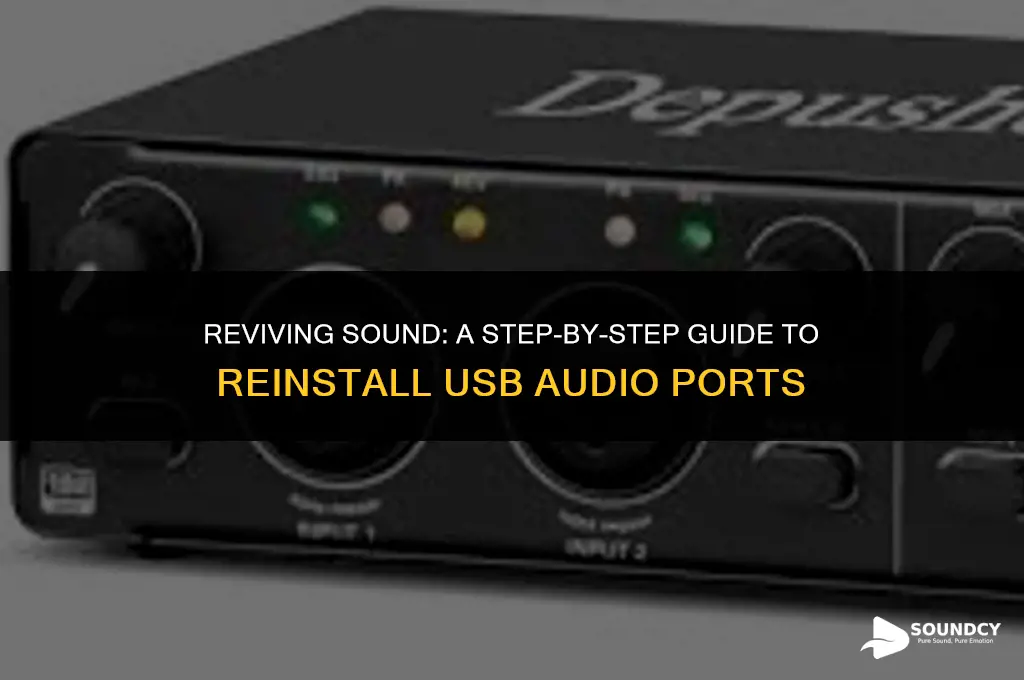 how to reinstall usb port for sound on headphones