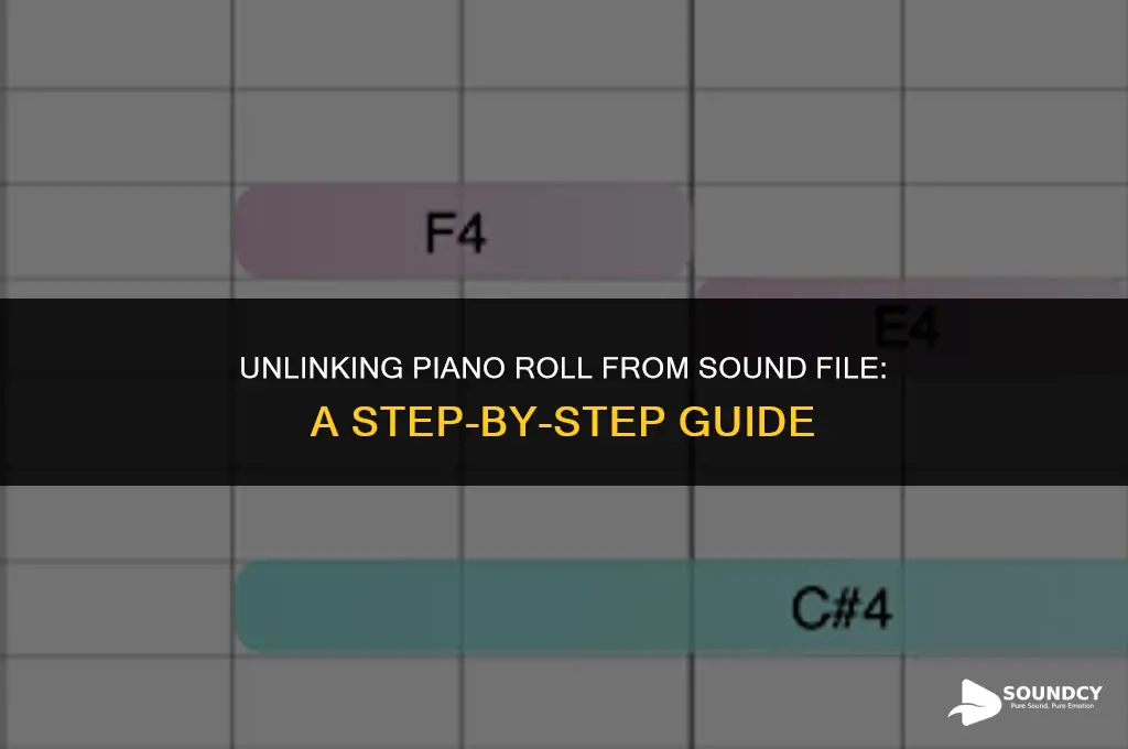 how to remove piano roll link to sound file