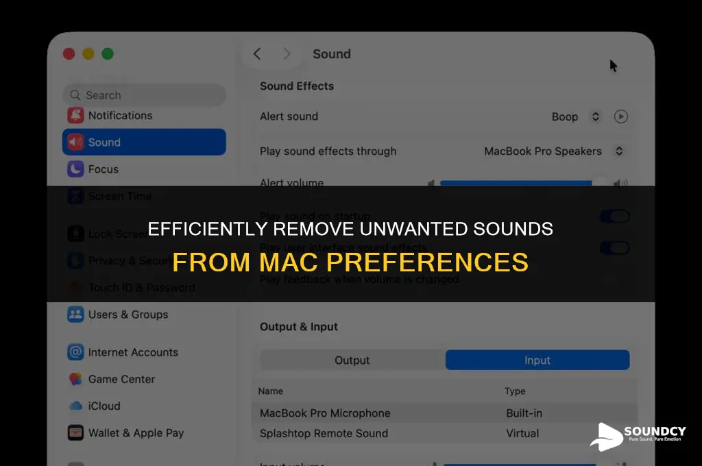 how to remove something from the sound preferences mac