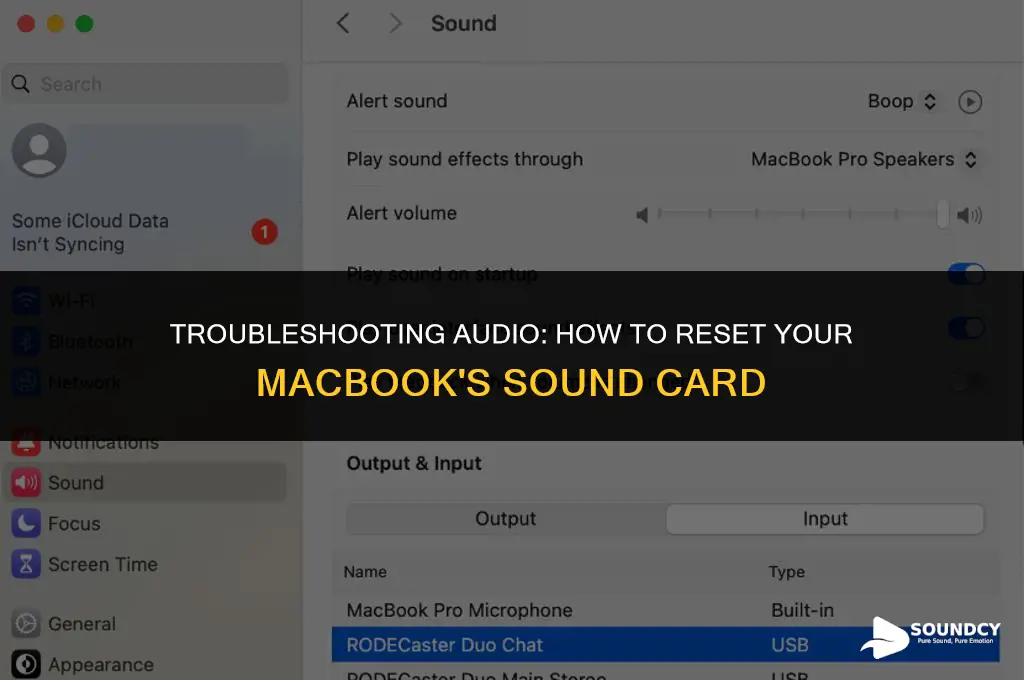 how to reset a sound card on a macbook