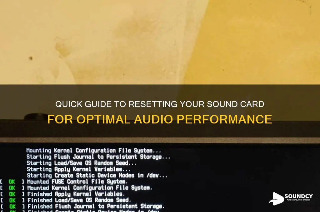 how to reset sound card