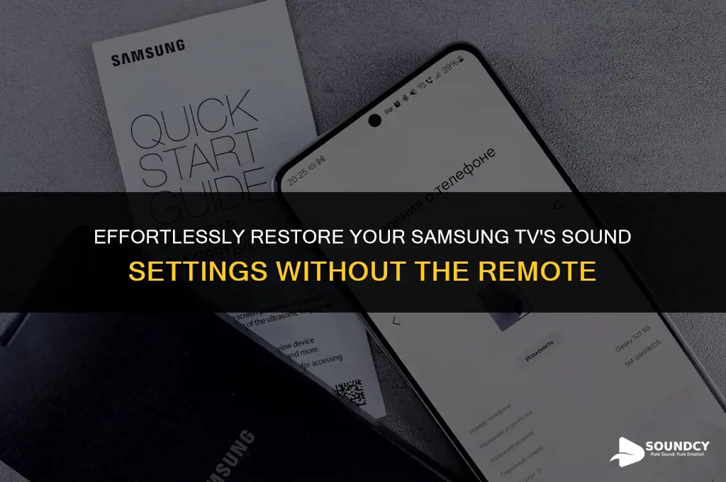 how to reset sound on samsung tv without remote