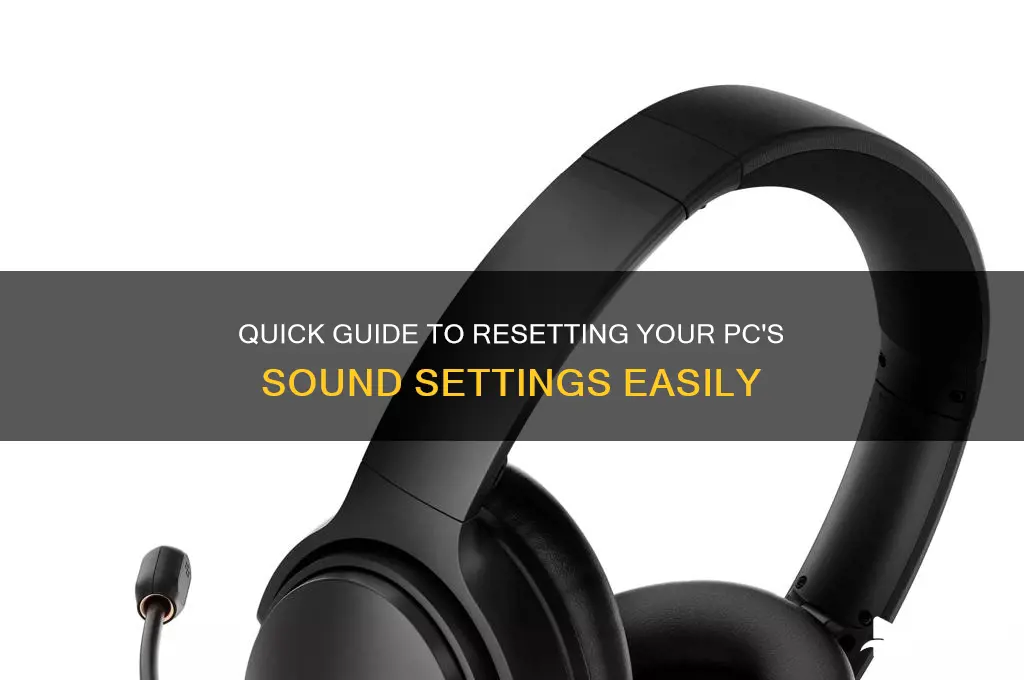 how to reset sound pc