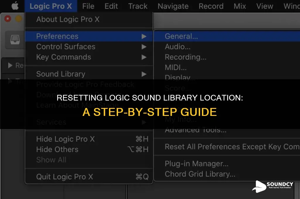 how to reset the location of logic sound library