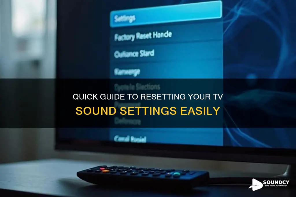 how to reset tv sound