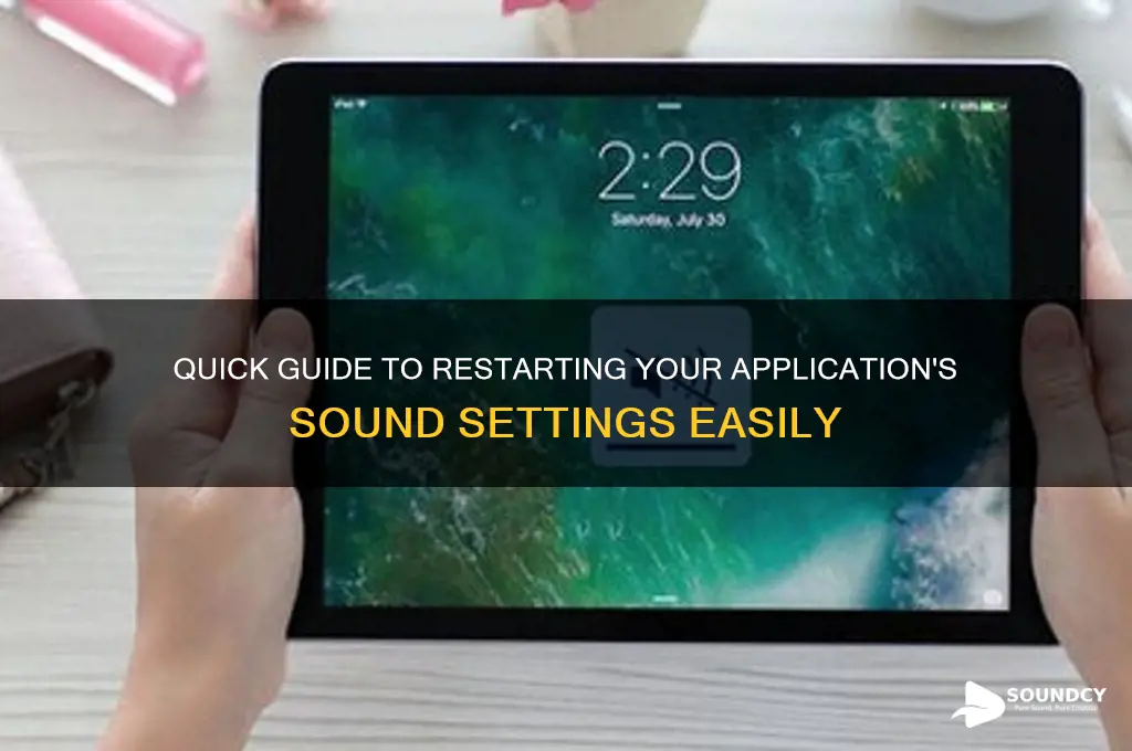 how to restart application sound