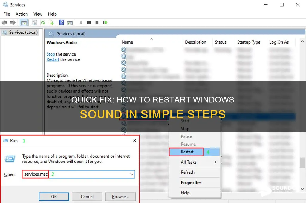 how to restart windowz sound
