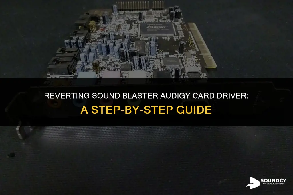 how to roll back sound blaster audigy card driver