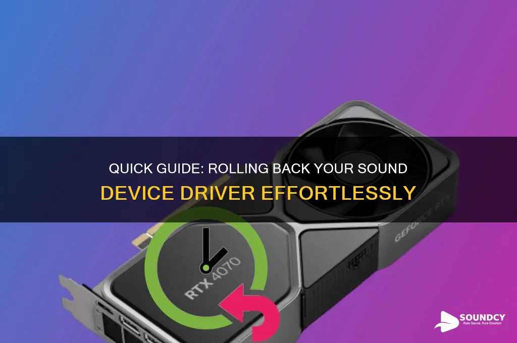 how to rollbak sound device