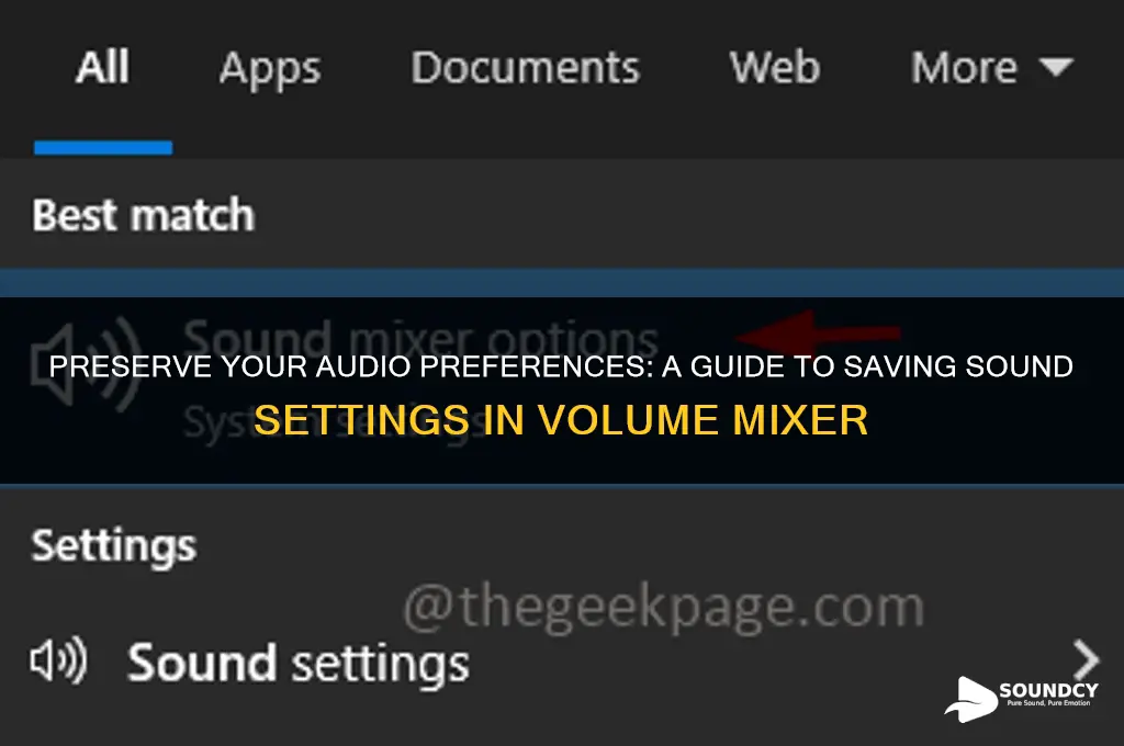 how to save device sound settings in volume mixer