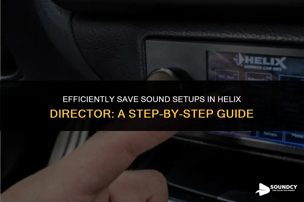 how to save sound set ups in helix director