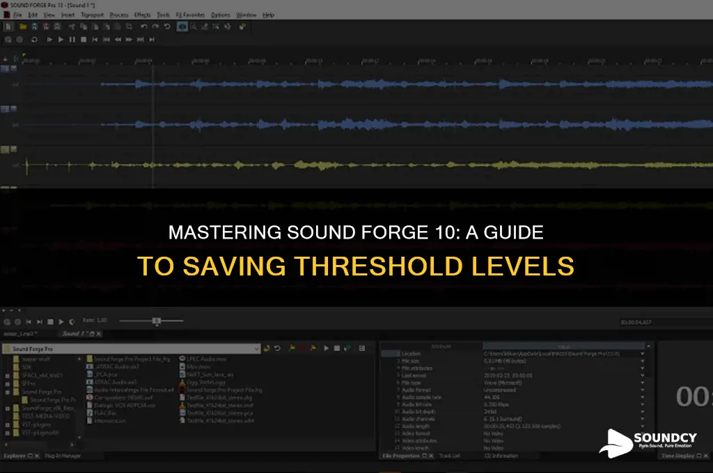how to save threshold level in sound forge 10