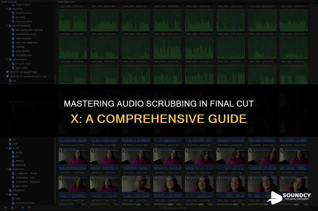 how to scrub the sound in final cut x
