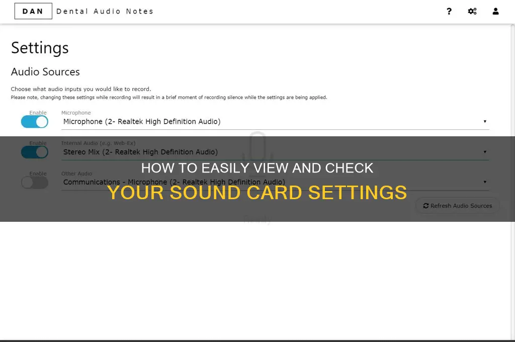 how to see sound card
