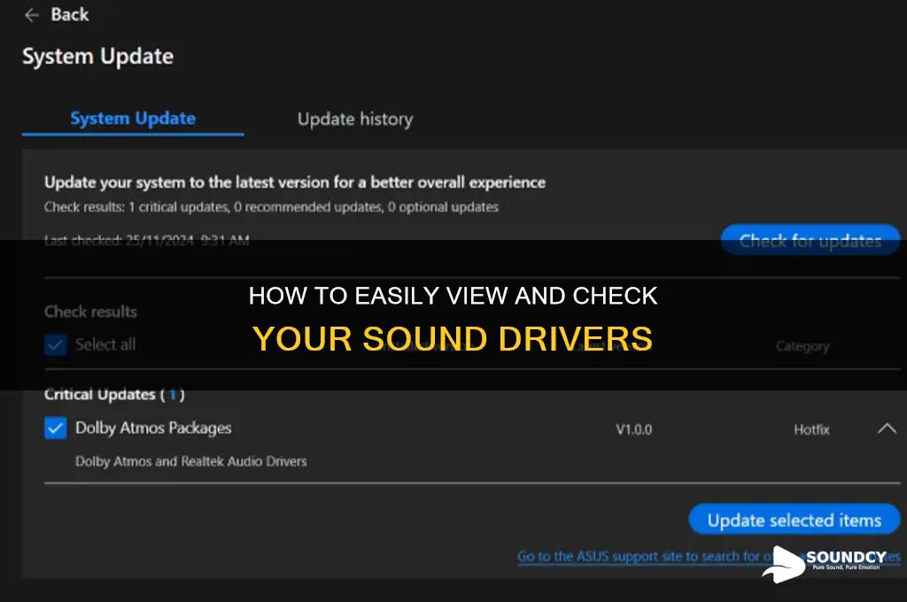 how to see sound drivers