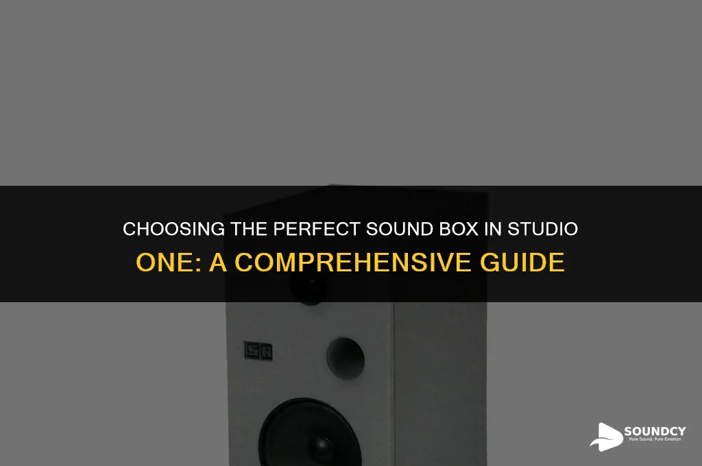 how to select my sound box in studiuo 1
