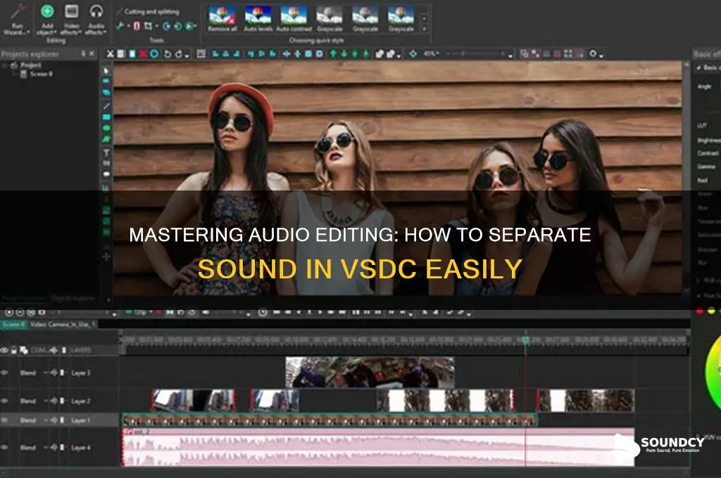how to separate sound vsdc