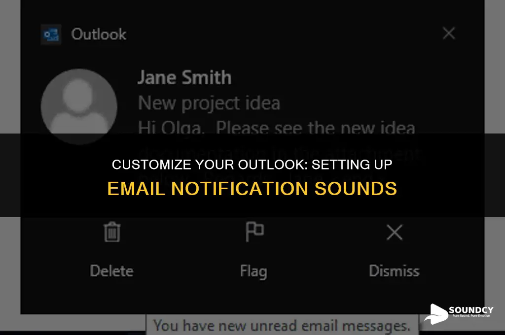 how to set a receiving sound outlook email notifications