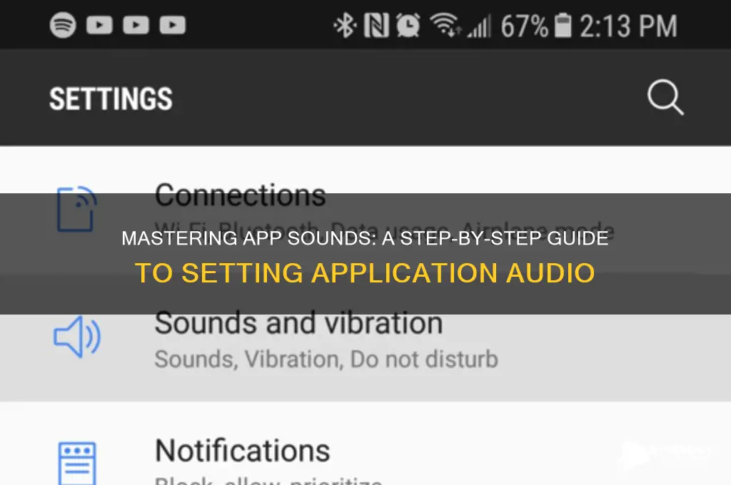 how to set appliction sound