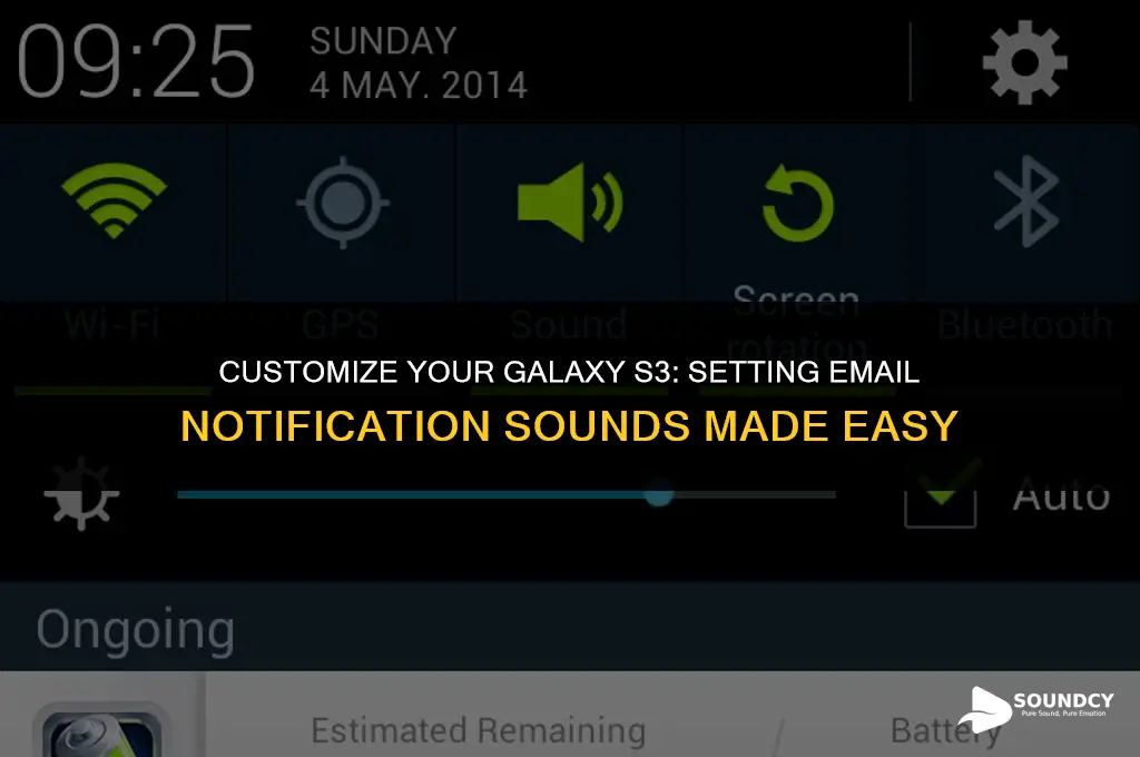 how to set email notification sound on galaxy s3