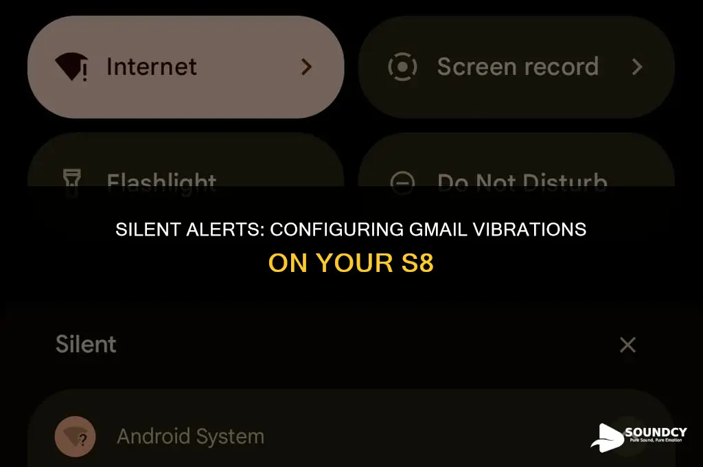 how to set gmail to vibrate no sound s8