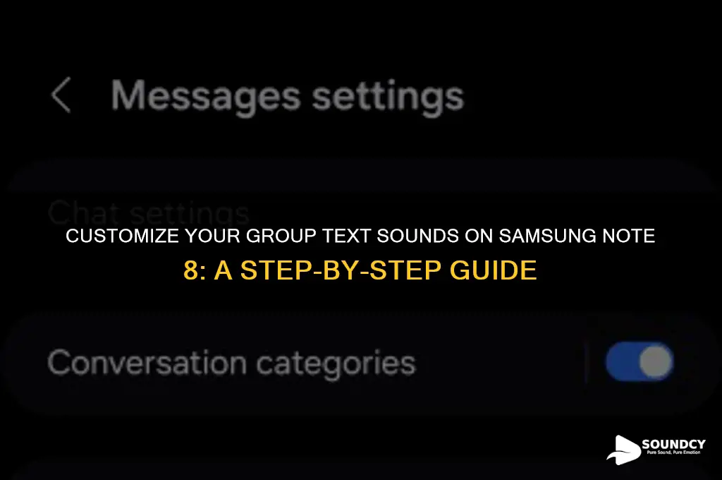 how to set group text sound on note 8