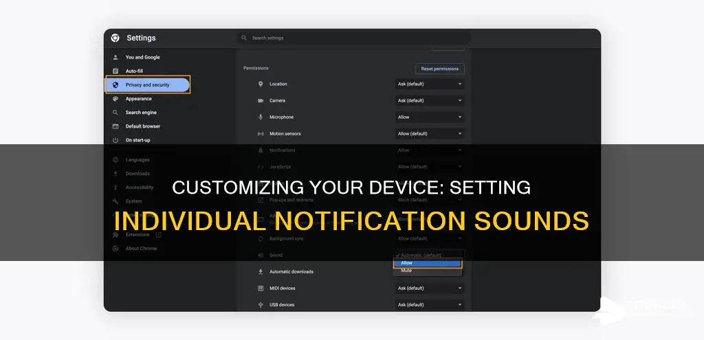 how to set individual notification sounds